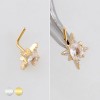 DIMENSIONAL MULTI CZ STARBURST CZ POLISH 316L SURGICAL STEEL L-SHAPE NOSE RING DIMENSIONAL MULTI CZ STARBURST CZ POLISH 316L SURGICAL STEEL L-SHAPE NOSE RING